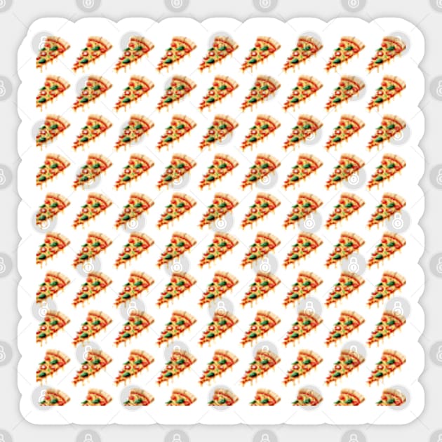 Pizza Slices Pattern Sticker by ArtFactoryAI